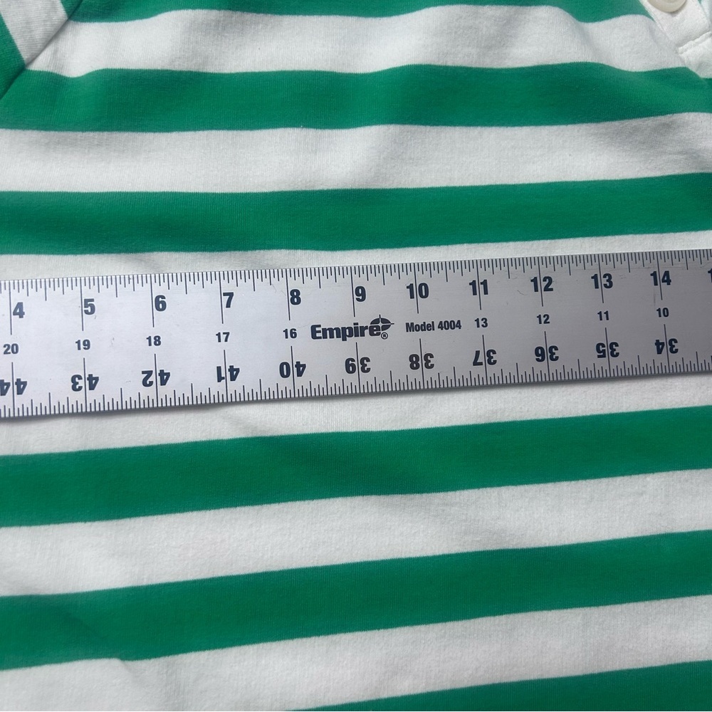 J Crew Women’s Wide Striped Top Green Funnel Neck Lightweight Sweatshirt Size S - Picture 7 of 8